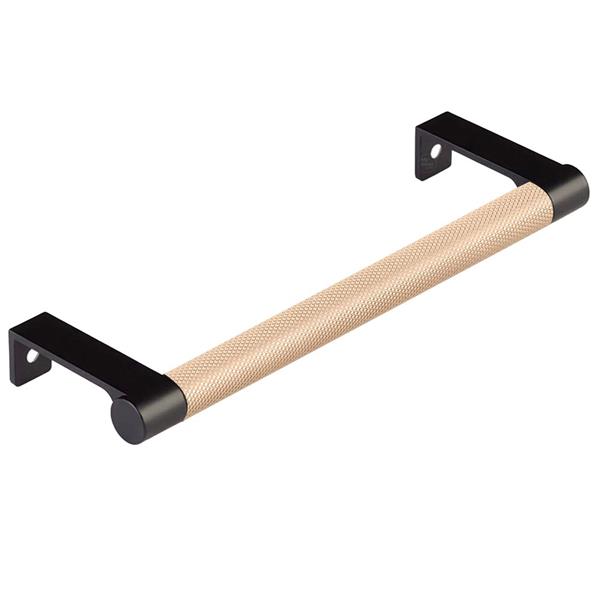 Emtek - Select Cabinet Edge Pull 6-1/4 Inch c-c, Round Edge Stem, Knurled Bar
