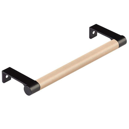 Emtek - Select Cabinet Edge Pull 6-1/4 Inch c-c, Round Edge Stem, Knurled Bar