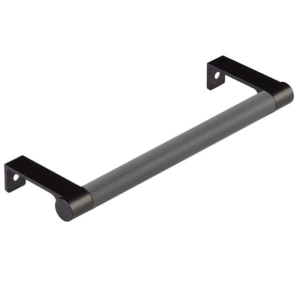 Emtek - Select Cabinet Edge Pull 6-1/4 Inch c-c, Round Edge Stem, Knurled Bar