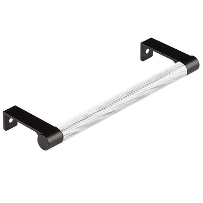 Emtek - Select Cabinet Edge Pull 6-1/4 Inch c-c, Round Edge Stem, Knurled Bar