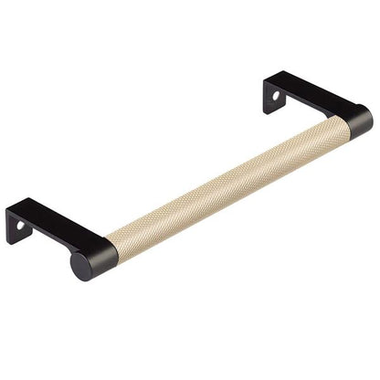 Emtek - Select Cabinet Edge Pull 6-1/4 Inch c-c, Round Edge Stem, Knurled Bar