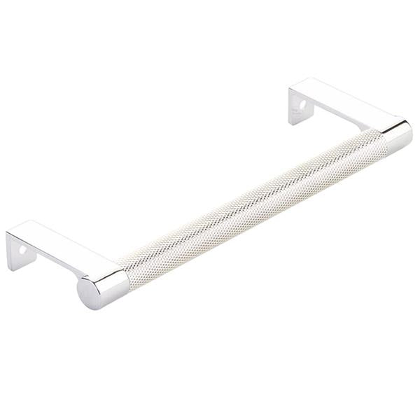Emtek - Select Cabinet Edge Pull 6-1/4 Inch c-c, Round Edge Stem, Knurled Bar