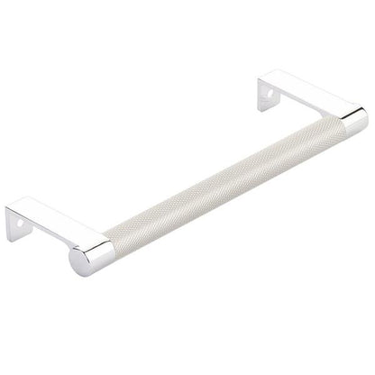 Emtek - Select Cabinet Edge Pull 6-1/4 Inch c-c, Round Edge Stem, Knurled Bar