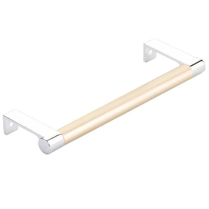 Emtek - Select Cabinet Edge Pull 6-1/4 Inch c-c, Round Edge Stem, Smooth Bar