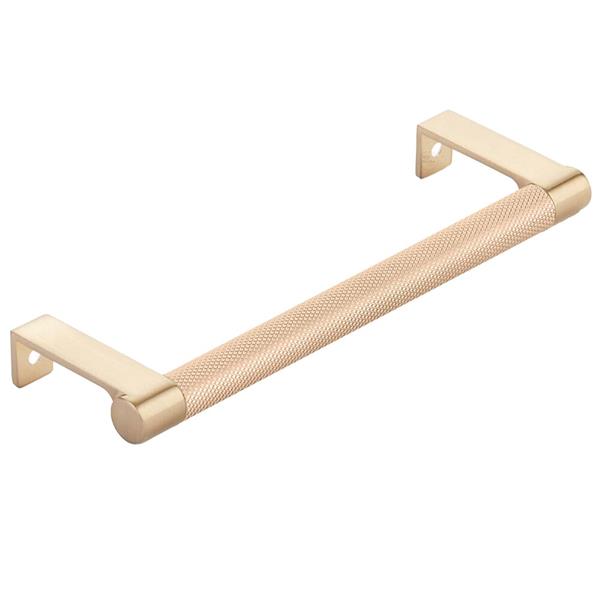 Emtek - Select Cabinet Edge Pull 6-1/4 Inch c-c, Round Edge Stem, Knurled Bar