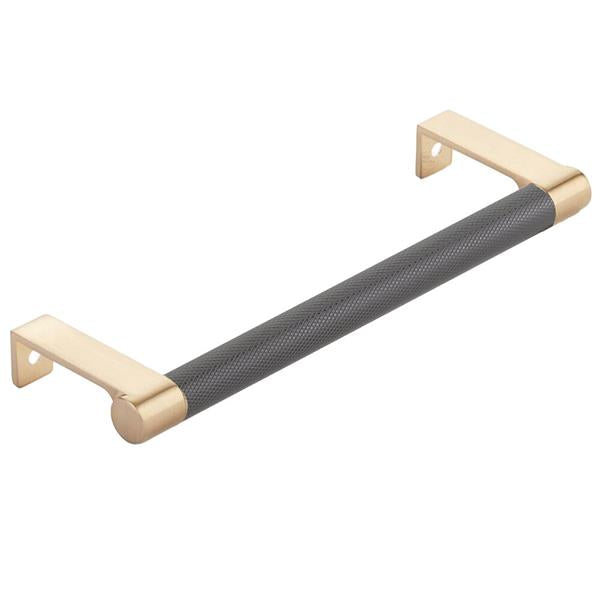 Emtek - Select Cabinet Edge Pull 6-1/4 Inch c-c, Round Edge Stem, Knurled Bar