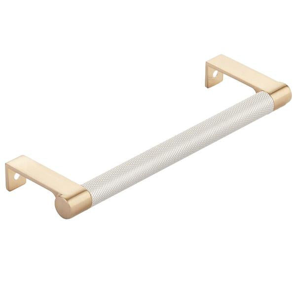 Emtek - Select Cabinet Edge Pull 6-1/4 Inch c-c, Round Edge Stem, Knurled Bar