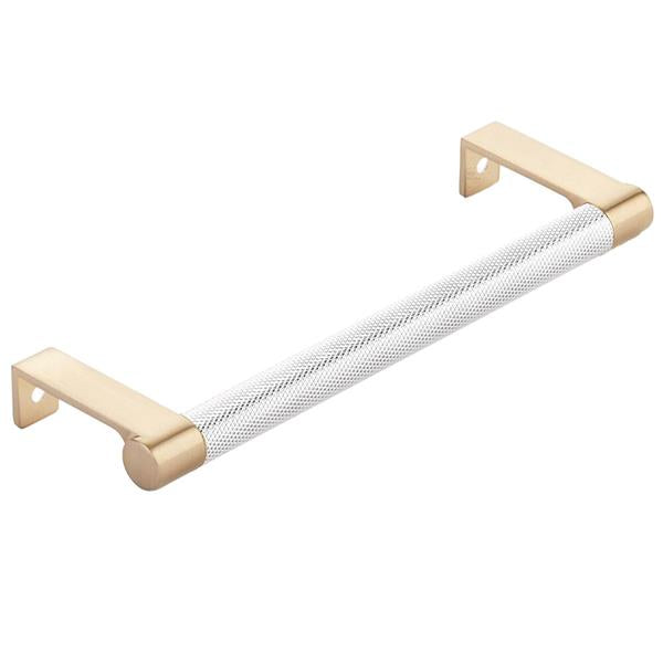 Emtek - Select Cabinet Edge Pull 6-1/4 Inch c-c, Round Edge Stem, Knurled Bar