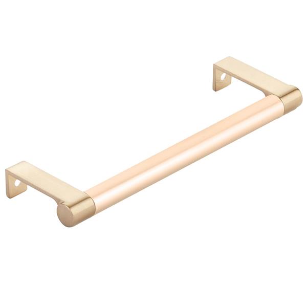 Emtek - Select Cabinet Edge Pull 6-1/4 Inch c-c, Round Edge Stem, Smooth Bar