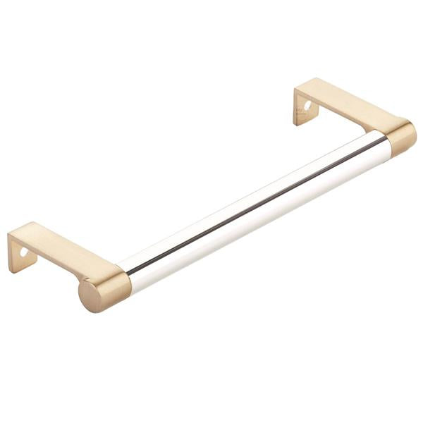 Emtek - Select Cabinet Edge Pull 6-1/4 Inch c-c, Round Edge Stem, Smooth Bar