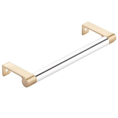 Emtek - Select Cabinet Edge Pull 6-1/4 Inch c-c, Round Edge Stem, Smooth Bar