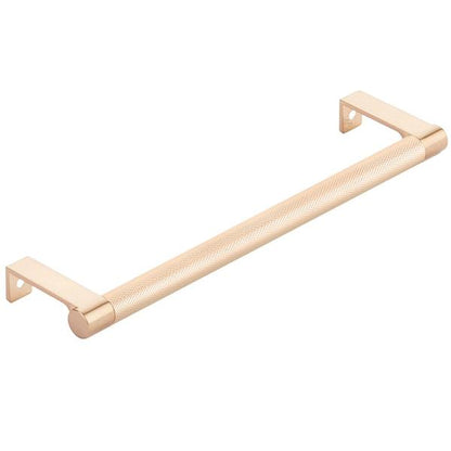 Emtek - Select Cabinet Edge Pull 8-1/4 Inch c-c, Round Edge Stem, Knurled Bar