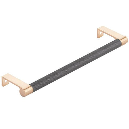 Emtek - Select Cabinet Edge Pull 8-1/4 Inch c-c, Round Edge Stem, Knurled Bar