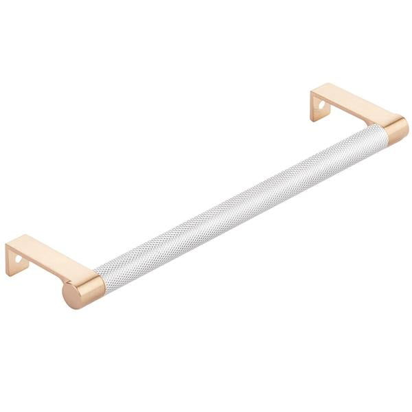 Emtek - Select Cabinet Edge Pull 8-1/4 Inch c-c, Round Edge Stem, Knurled Bar