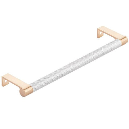 Emtek - Select Cabinet Edge Pull 8-1/4 Inch c-c, Round Edge Stem, Knurled Bar