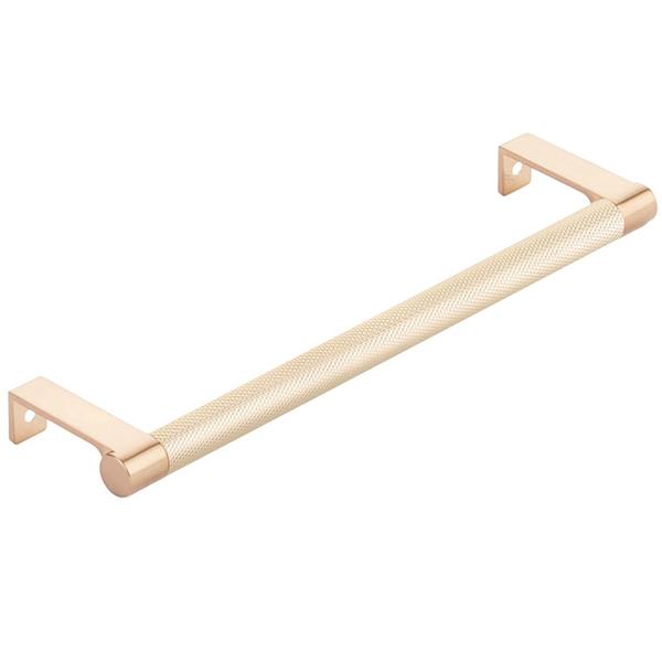 Emtek - Select Cabinet Edge Pull 8-1/4 Inch c-c, Round Edge Stem, Knurled Bar