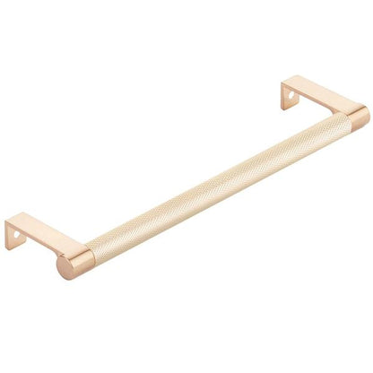 Emtek - Select Cabinet Edge Pull 8-1/4 Inch c-c, Round Edge Stem, Knurled Bar