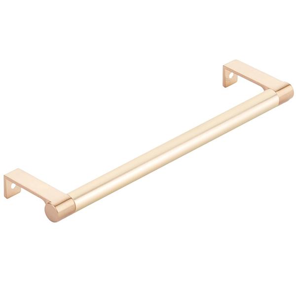 Emtek - Select Cabinet Edge Pull 8-1/4 Inch c-c, Round Edge Stem, Smooth Bar