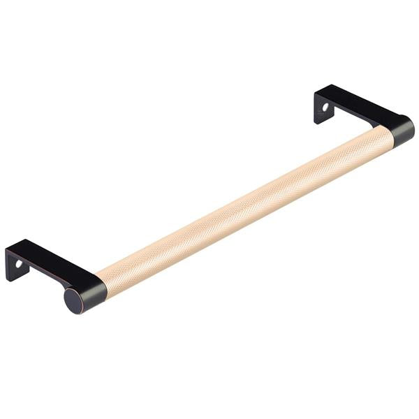 Emtek - Select Cabinet Edge Pull 8-1/4 Inch c-c, Round Edge Stem, Knurled Bar