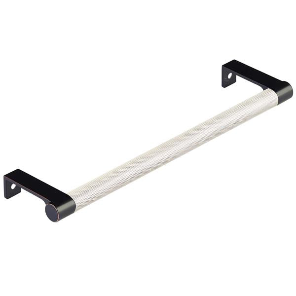 Emtek - Select Cabinet Edge Pull 8-1/4 Inch c-c, Round Edge Stem, Knurled Bar