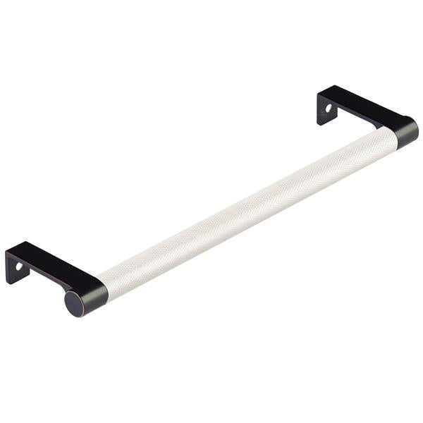 Emtek - Select Cabinet Edge Pull 8-1/4 Inch c-c, Round Edge Stem, Knurled Bar