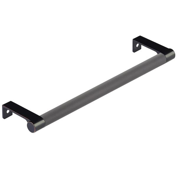 Emtek - Select Cabinet Edge Pull 8-1/4 Inch c-c, Round Edge Stem, Knurled Bar