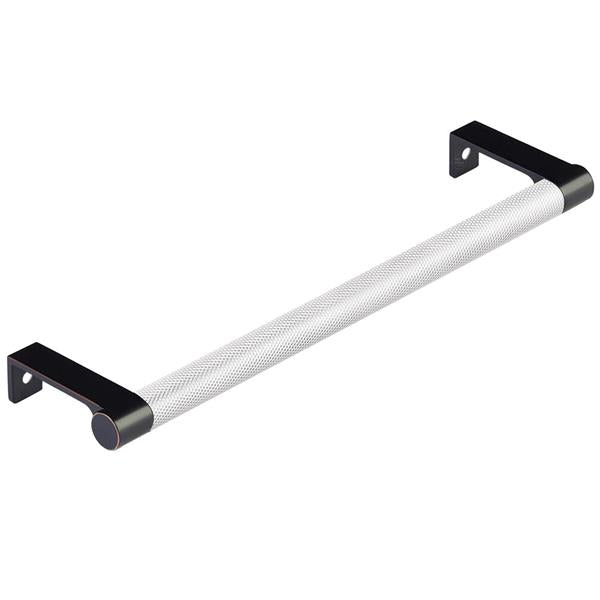 Emtek - Select Cabinet Edge Pull 8-1/4 Inch c-c, Round Edge Stem, Knurled Bar