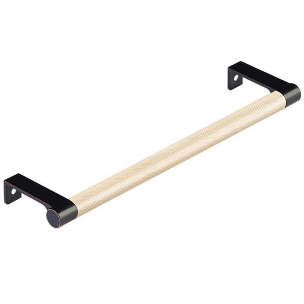 Emtek - Select Cabinet Edge Pull 8-1/4 Inch c-c, Round Edge Stem, Knurled Bar