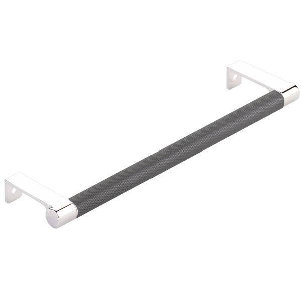 Emtek - Select Cabinet Edge Pull 8-1/4 Inch c-c, Round Edge Stem, Knurled Bar