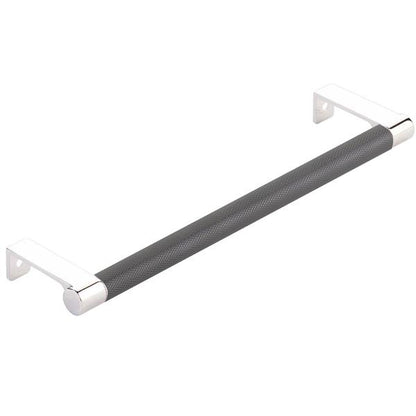 Emtek - Select Cabinet Edge Pull 8-1/4 Inch c-c, Round Edge Stem, Knurled Bar