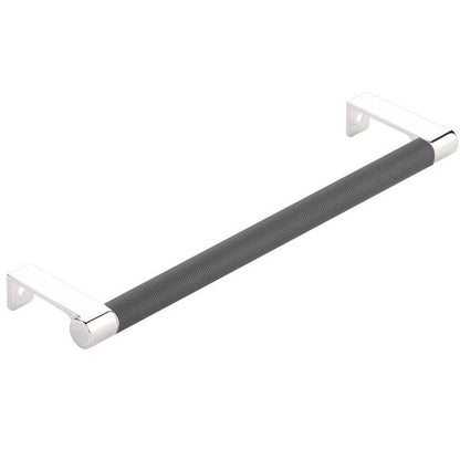 Emtek - Select Cabinet Edge Pull 8-1/4 Inch c-c, Round Edge Stem, Knurled Bar