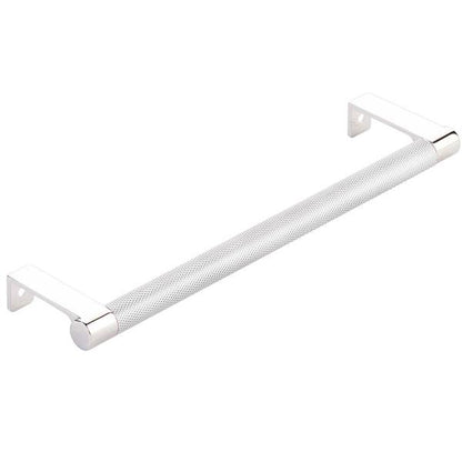 Emtek - Select Cabinet Edge Pull 8-1/4 Inch c-c, Round Edge Stem, Knurled Bar