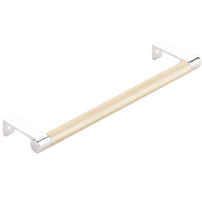 Emtek - Select Cabinet Edge Pull 8-1/4 Inch c-c, Round Edge Stem, Knurled Bar