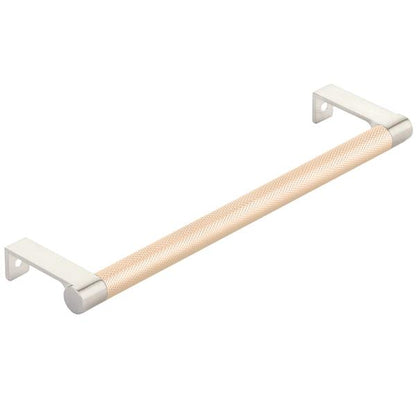 Emtek - Select Cabinet Edge Pull 8-1/4 Inch c-c, Round Edge Stem, Knurled Bar