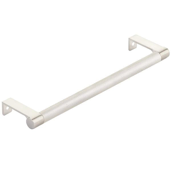 Emtek - Select Cabinet Edge Pull 8-1/4 Inch c-c, Round Edge Stem, Knurled Bar
