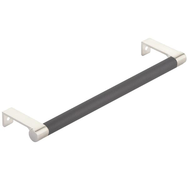 Emtek - Select Cabinet Edge Pull 8-1/4 Inch c-c, Round Edge Stem, Knurled Bar