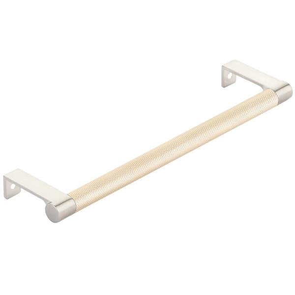 Emtek - Select Cabinet Edge Pull 8-1/4 Inch c-c, Round Edge Stem, Knurled Bar