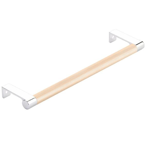 Emtek - Select Cabinet Edge Pull 8-1/4 Inch c-c, Round Edge Stem, Knurled Bar