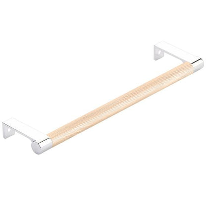 Emtek - Select Cabinet Edge Pull 8-1/4 Inch c-c, Round Edge Stem, Knurled Bar