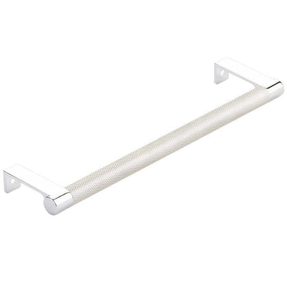Emtek - Select Cabinet Edge Pull 8-1/4 Inch c-c, Round Edge Stem, Knurled Bar