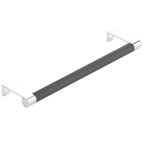 Emtek - Select Cabinet Edge Pull 8-1/4 Inch c-c, Round Edge Stem, Knurled Bar