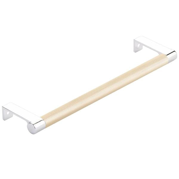 Emtek - Select Cabinet Edge Pull 8-1/4 Inch c-c, Round Edge Stem, Knurled Bar