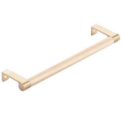 Emtek - Select Cabinet Edge Pull 8-1/4 Inch c-c, Round Edge Stem, Knurled Bar