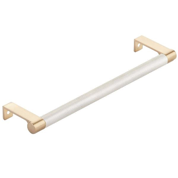 Emtek - Select Cabinet Edge Pull 8-1/4 Inch c-c, Round Edge Stem, Knurled Bar