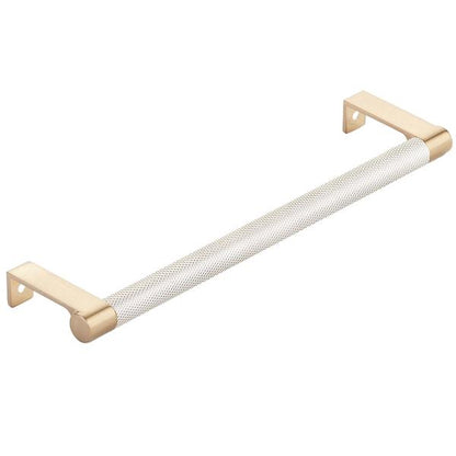 Emtek - Select Cabinet Edge Pull 8-1/4 Inch c-c, Round Edge Stem, Knurled Bar
