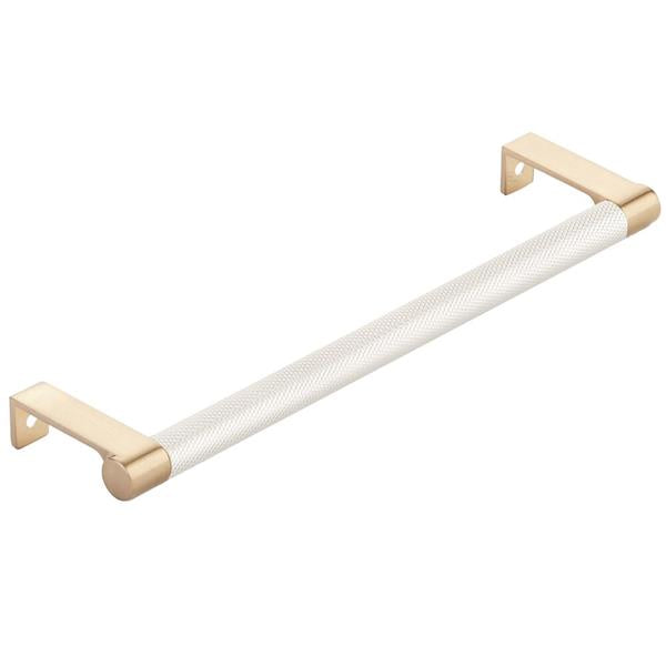 Emtek - Select Cabinet Edge Pull 8-1/4 Inch c-c, Round Edge Stem, Knurled Bar