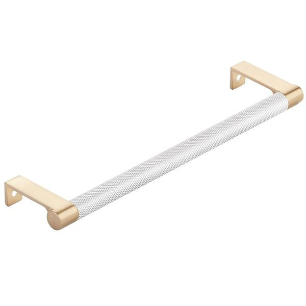 Emtek - Select Cabinet Edge Pull 8-1/4 Inch c-c, Round Edge Stem, Knurled Bar