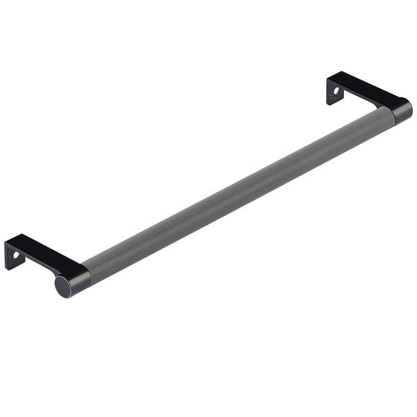 Emtek - Select Cabinet Edge Pull 10-1/4 Inch c-c, Round Edge Stem, Knurled Bar