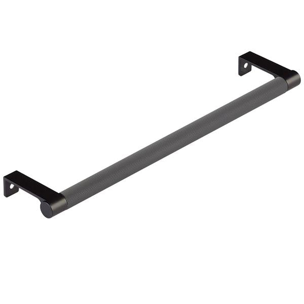Emtek - Select Cabinet Edge Pull 10-1/4 Inch c-c, Round Edge Stem, Knurled Bar