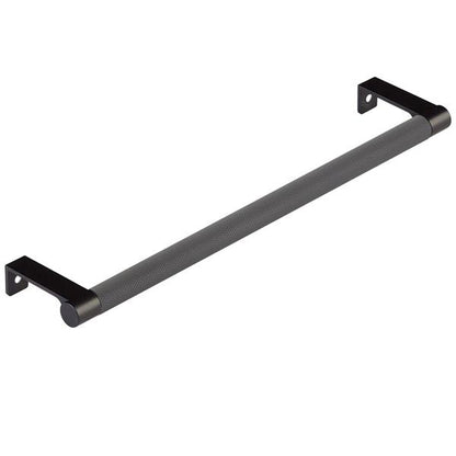 Emtek - Select Cabinet Edge Pull 10-1/4 Inch c-c, Round Edge Stem, Knurled Bar